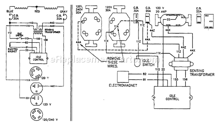 Page B Diagram and Parts List for 8995-0  Briggs and Stratton Generator